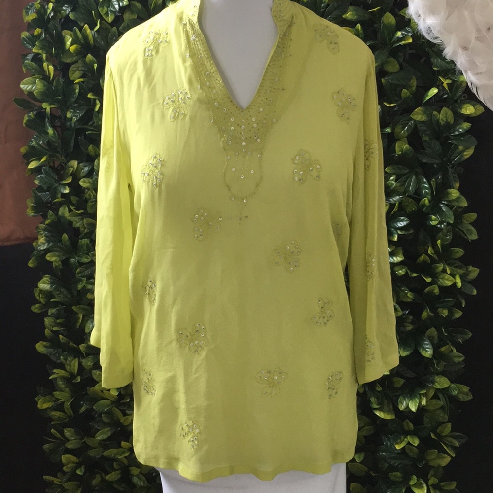Sage green chiffon tunic